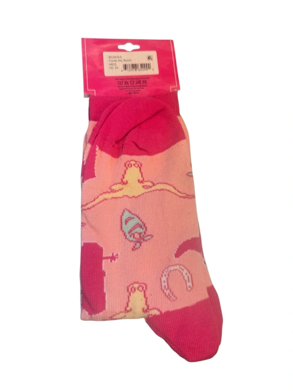 Pink Western ‘Jesus Guide My Boots’ Crew Socks
